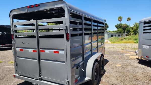 2024 Delco Bumper-Pull Livestock Trailer - 16'x6'8" - Fighter Jet Gray  - LS035701