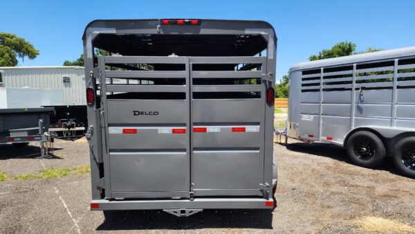 2024 Delco Bumper-Pull Livestock Trailer - 16'x6'8" - Fighter Jet Gray  - LS035701