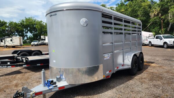 2024 Delco Bumper-Pull Livestock Trailer - 16x6 Silver  - LS035261