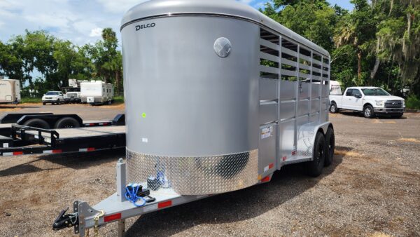 2024 Delco Bumper-Pull Livestock Trailer - 16x6 Silver  - LS035261