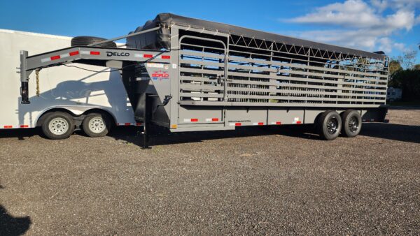 2025 Delco Gooseneck Livestock Trailer - 24'x6'8" Gray  - LS037195